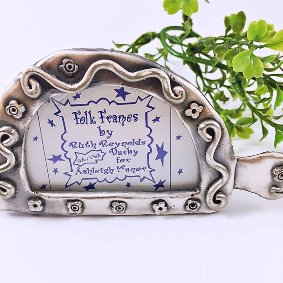 Small Metal Turtle Picture Frame by Folk Frames by Ruth Reynolds Darby for Ashle - Picture 2 of 4